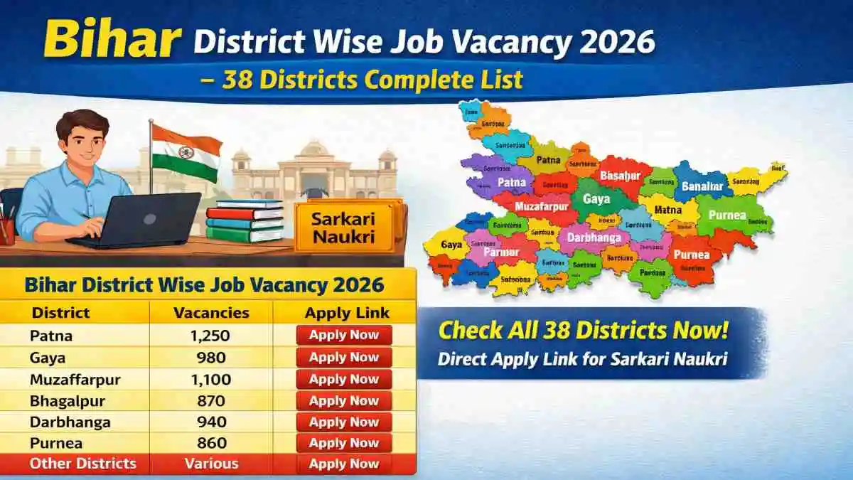 Bihar district wise job vacancy 2026 complete list 38 districts sarkari naukri Bihar district wise job vacancy 2026 complete list 38 districts sarkari naukri