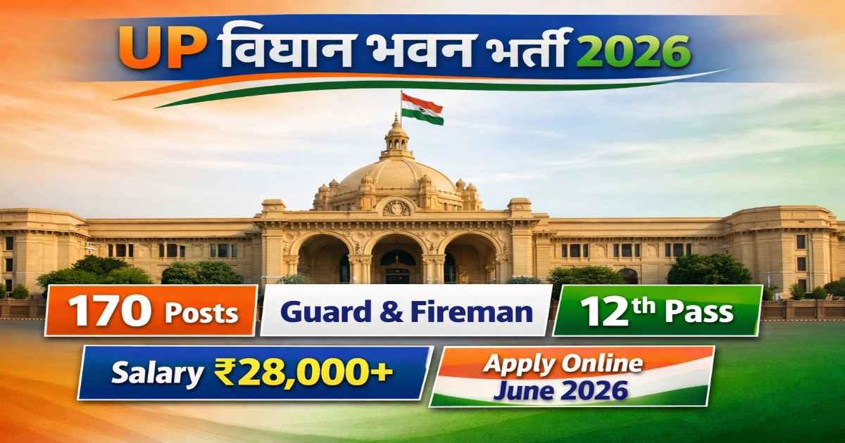 UP Vidhan Bhavan Bharti 2026: 170 posts for 12th pass UP Vidhan Bhavan Bharti 2026 Guard and Fireman recruitment for 12th pass candidates