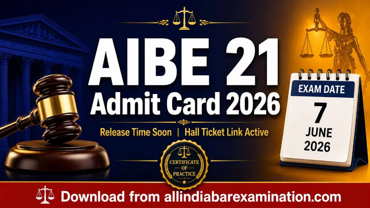 AIBE 21 Admit Card 2026 download steps step 1 go to allindiabarexamination.com step 2 click admit card link step 3 login with user ID and password step 4 download and print hall ticket