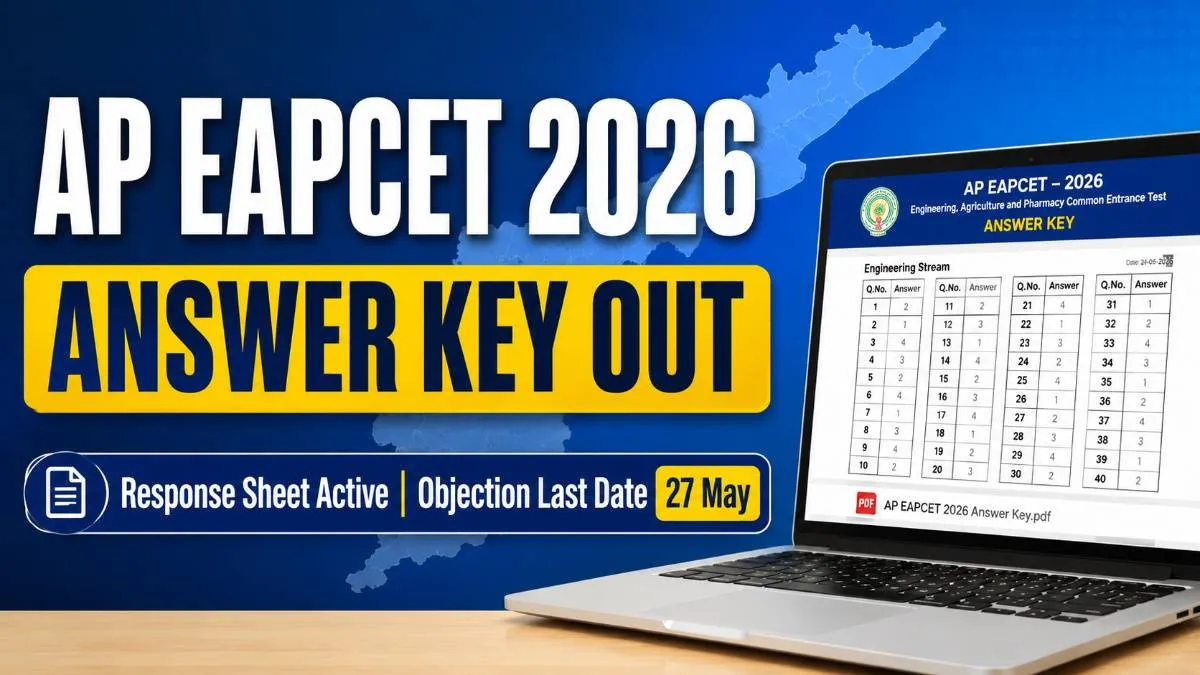 AP EAPCET 2026 answer key release on 25 May 2026 at 11 AM, response sheet download link active on cets.apsche.ap.gov.in