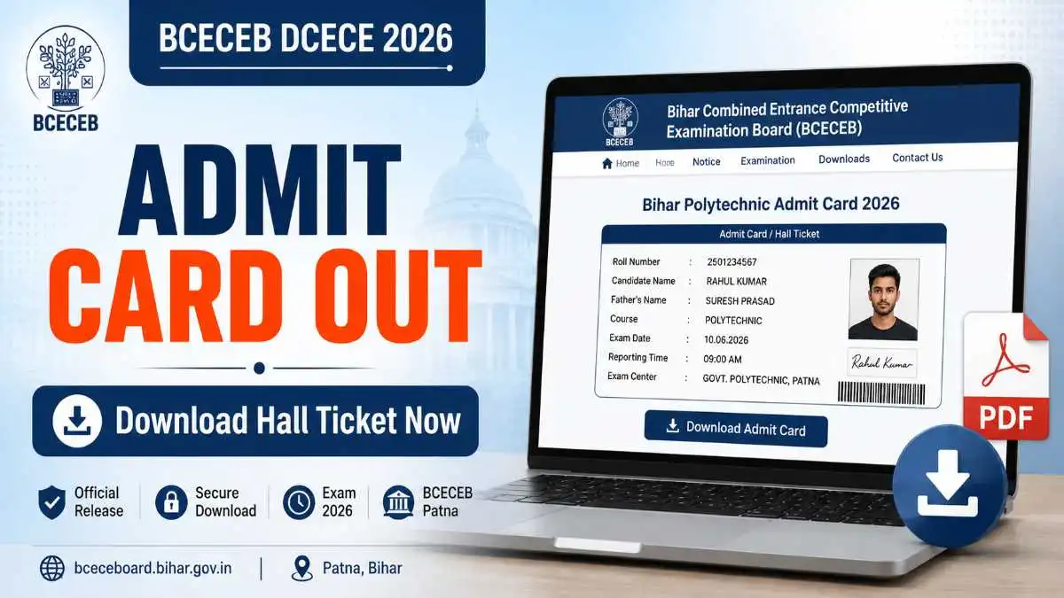 Bihar Polytechnic Admit Card 2026 download on laptop screen