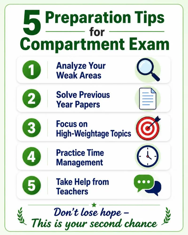 How to Prepare for HPBOSE 10th Compartment Exam – 5 Expert Tips HPBOSE 10th compartment exam 2026 preparation tips infographic for students