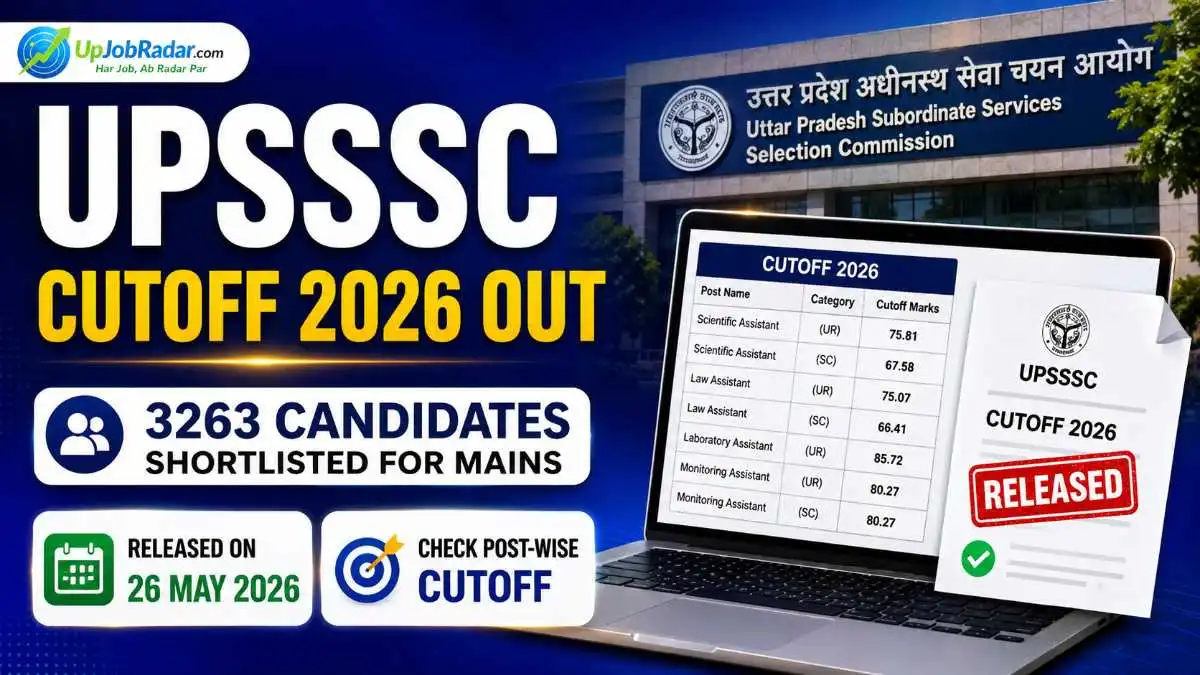 UPSSSC Cutoff 2026 out now 3263 candidates shortlisted for mains exam post wise cutoff