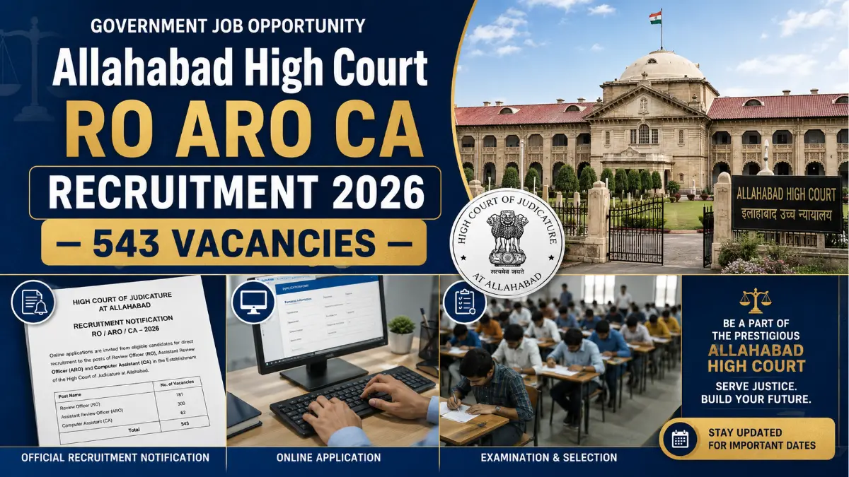Allahabad High Court RO ARO CA Recruitment 2026 notification for 543 vacancies