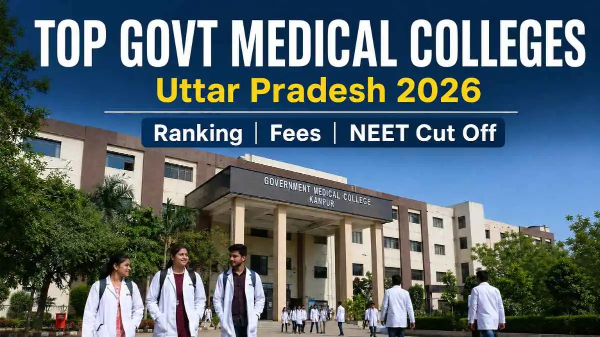 Students walking in front of government medical college in Uttar Pradesh