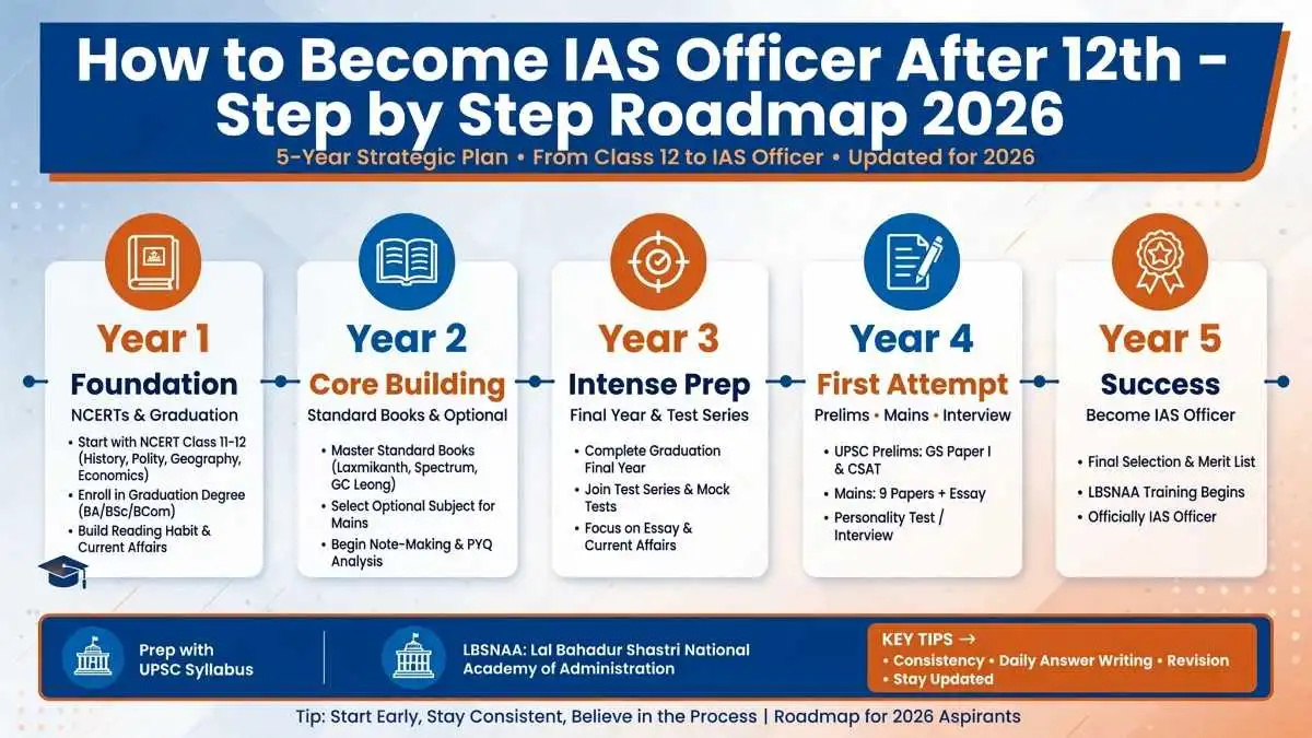 How to Become IAS Officer After 12th Step by Step Roadmap 2026
