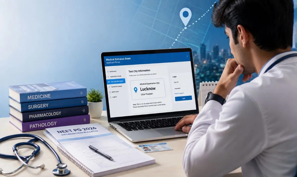 NEET PG 2026 City Intimation Slip and Test City Information login