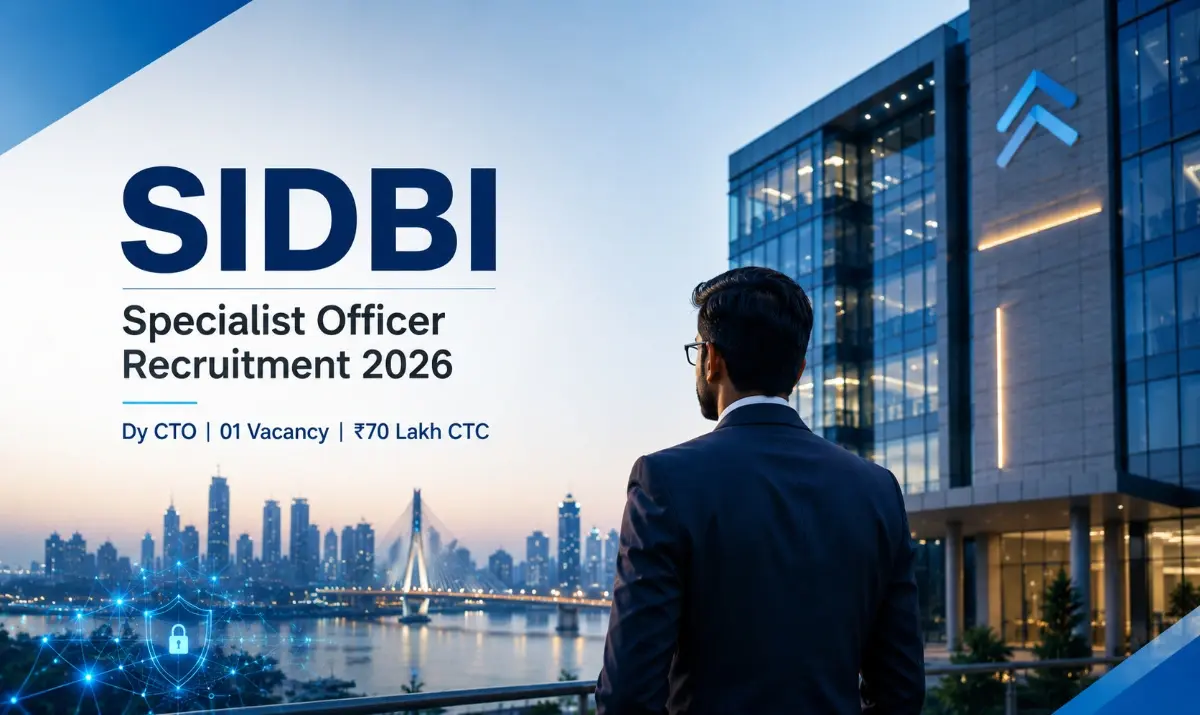 SIDBI Specialist Officer Recruitment 2026 for Deputy Chief Technology Officer Dy CTO