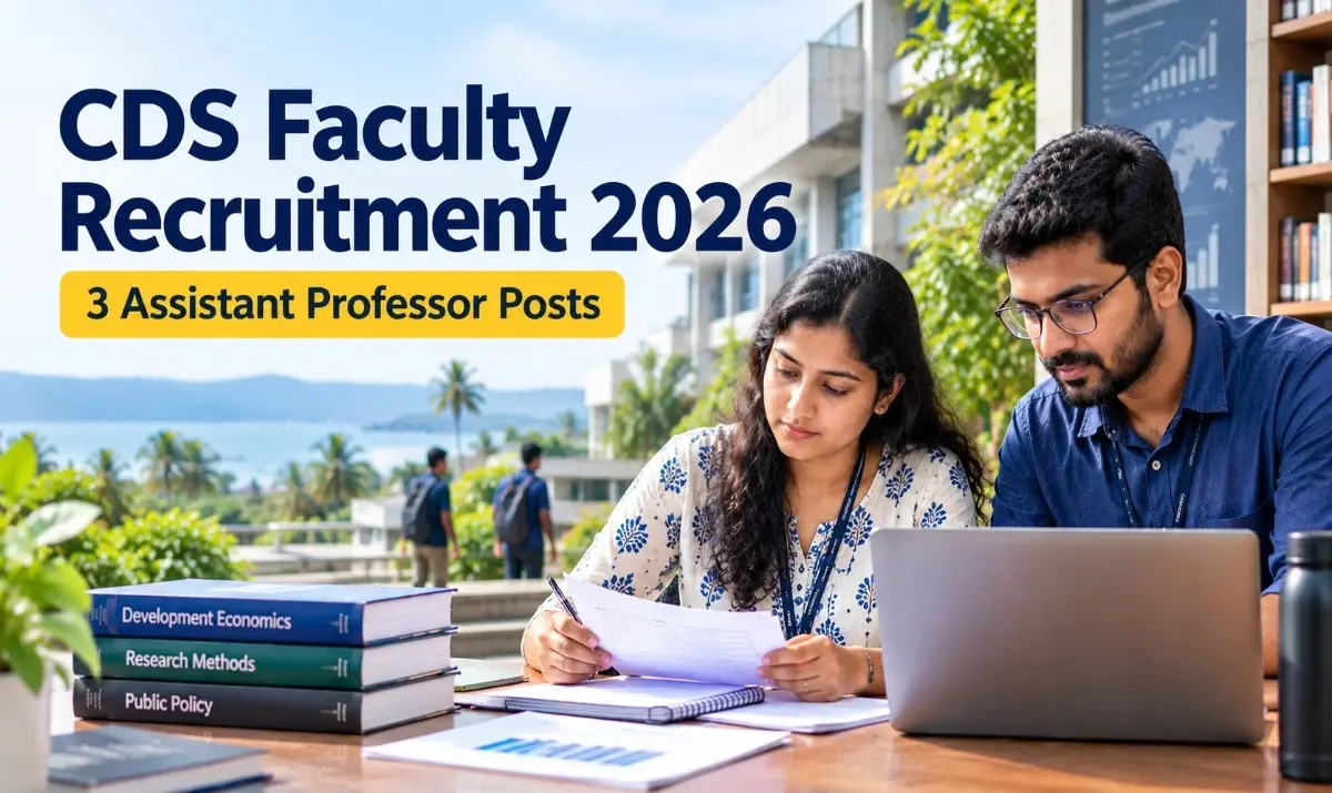 CDS Faculty Recruitment 2026 Assistant Professor 3 posts