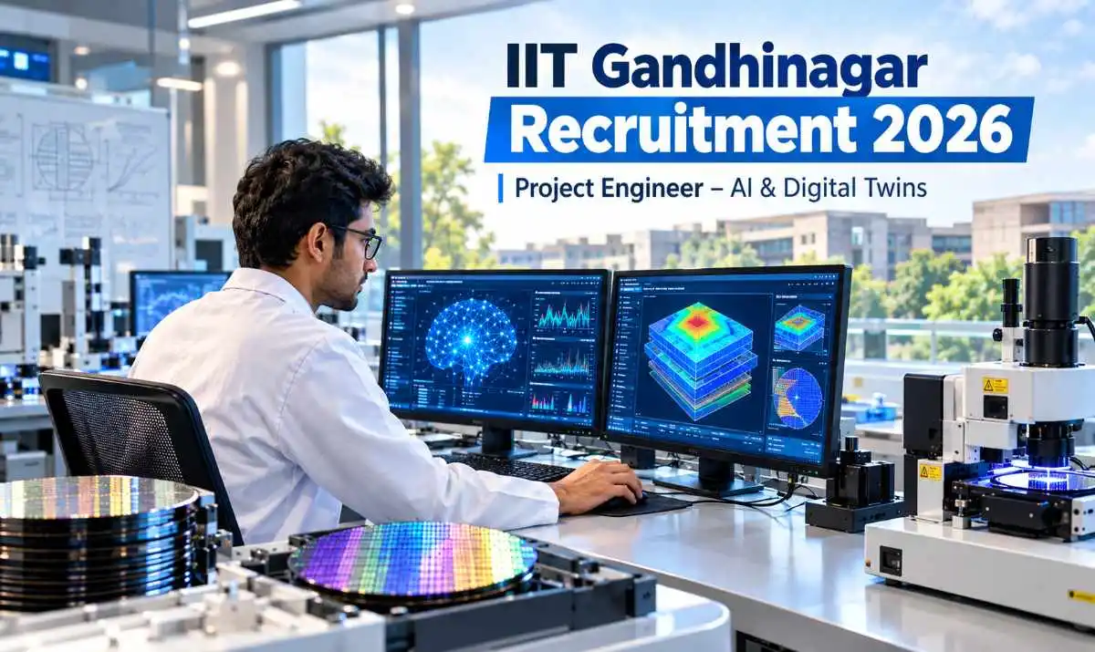 IIT Gandhinagar Recruitment 2026 Project Engineer semiconductor AI digital twins