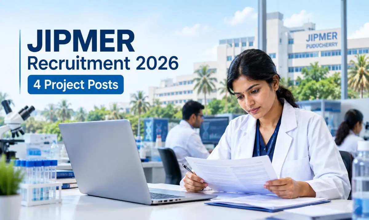 JIPMER Recruitment 2026 for 4 project posts