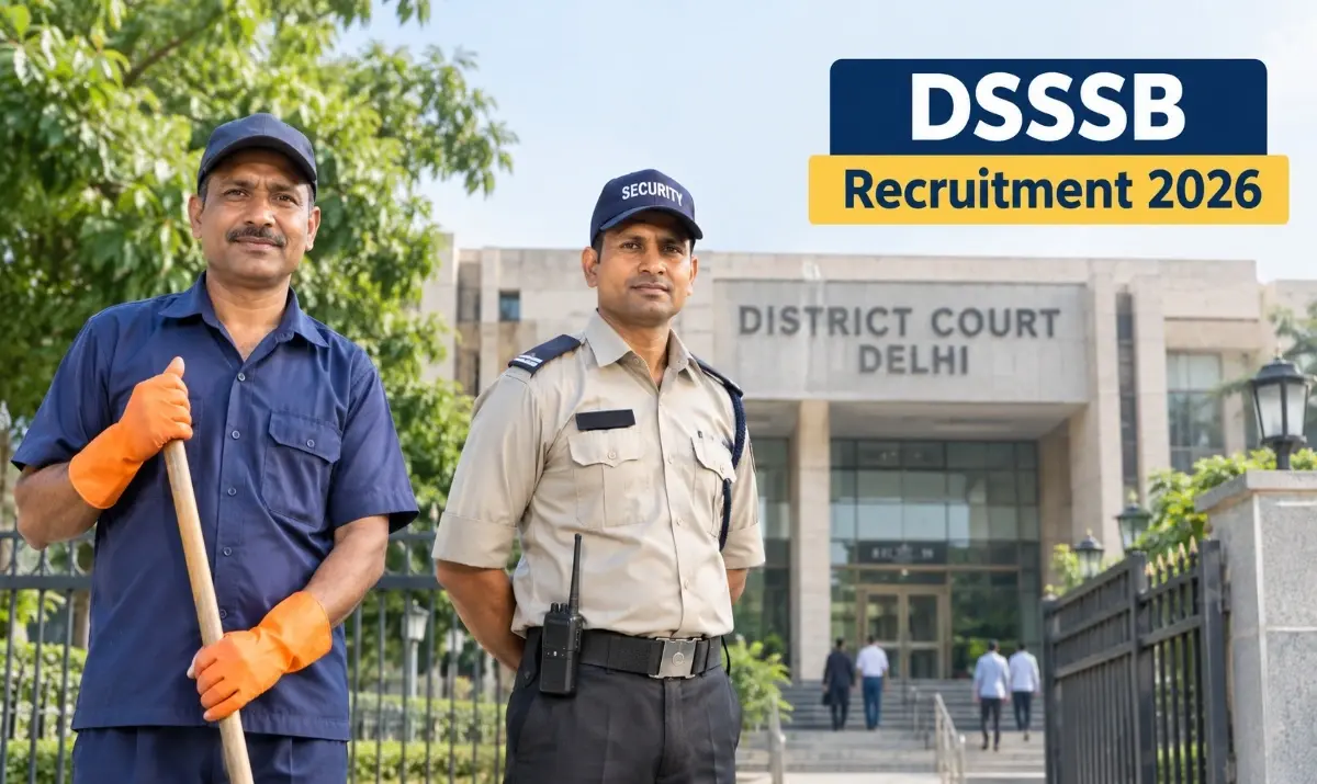 DSSSB Recruitment 2026 for Sweeper and Chowkidar posts in Delhi District Courts.