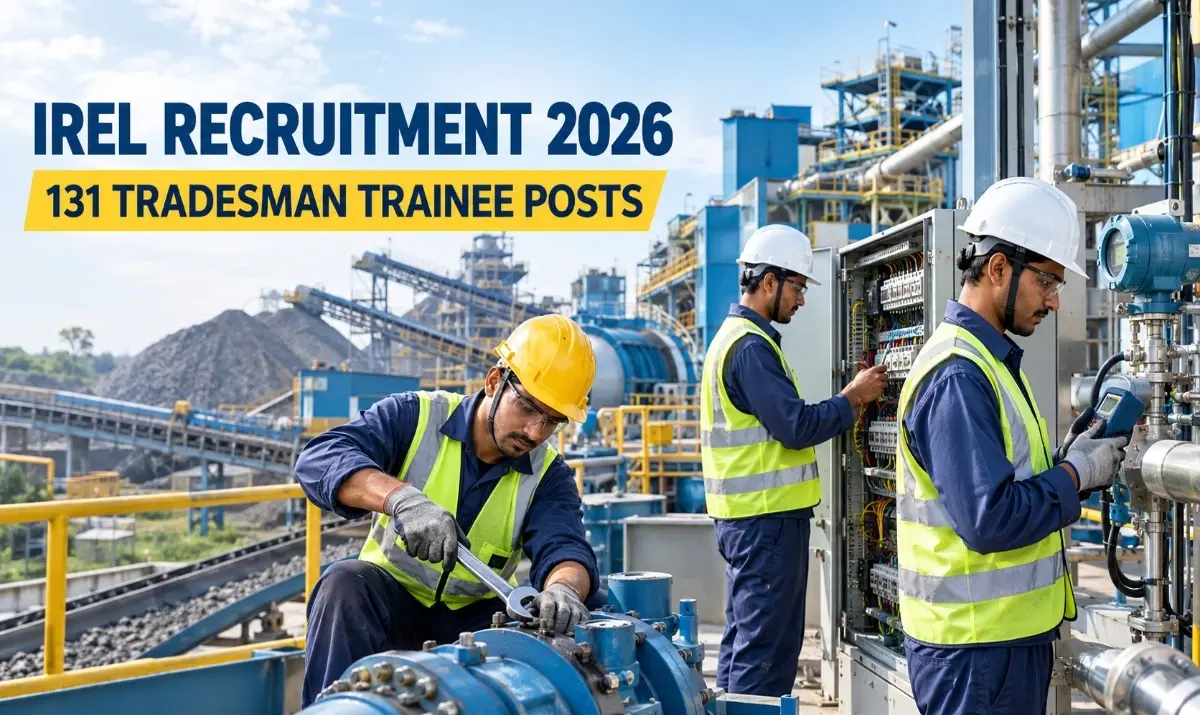 IREL Tradesman Trainee Recruitment 2026 for 131 ITI trade posts