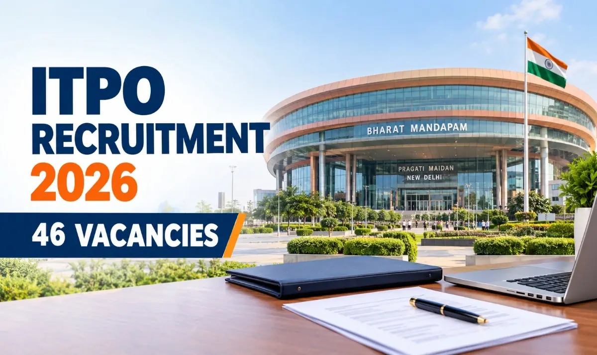 ITPO Recruitment 2026 with 46 vacancies and Bharat Mandapam in New Delhi