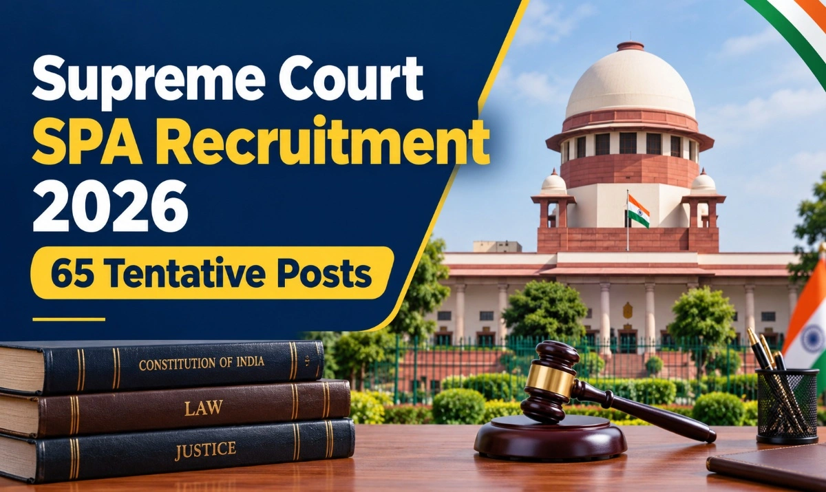 Supreme Court SPA Recruitment 2026 featuring 65 tentative Senior Personal Assistant vacancies