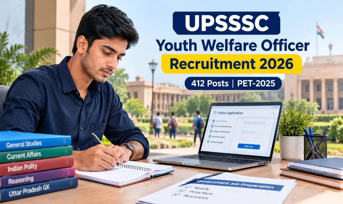 UPSSSC Youth Welfare Officer Recruitment 2026 412 Posts